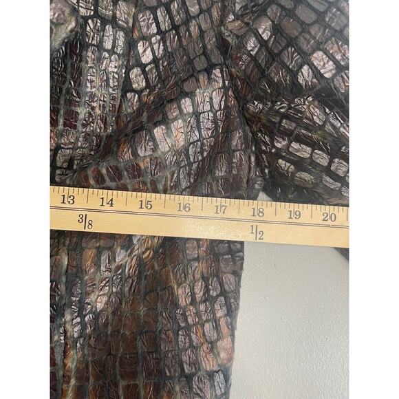 Vintage Faux Fur Scaled Blazer with Pockets Size 8 Alligator Snake Print - Picture 2 of 9